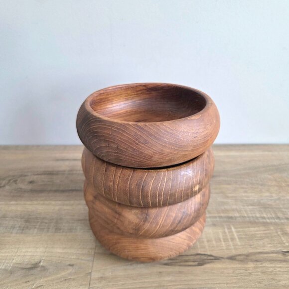 Set of 4 wooden salad bowls. - Picture 5 of 7